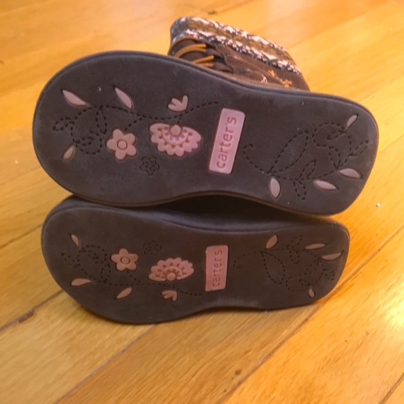 Carter’s, Baby Girl, Brown and Pink Winter Boots, size 7 - Picture 3 of 3